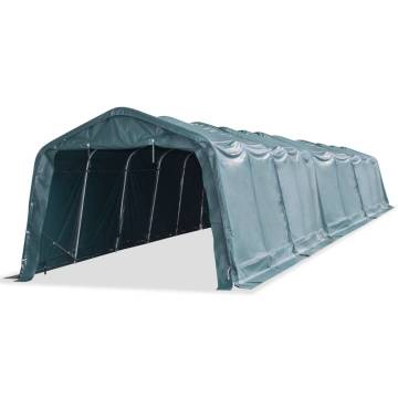 Removable Livestock Tent 3.3x16m Dark Green - Durable PVC