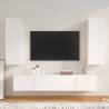 4 Piece White Engineered Wood TV Cabinet Set - Stylish & Practical