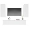 4 Piece White Engineered Wood TV Cabinet Set - Stylish & Practical