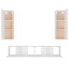 4 Piece White Engineered Wood TV Cabinet Set - Stylish & Practical