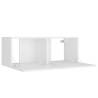 4 Piece White Engineered Wood TV Cabinet Set - Stylish & Practical