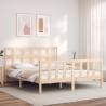 Bed Frame with Headboard 160x200 cm Solid Wood Colour natural Size 160 x 200 cm 