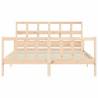 Solid Wood Bed Frame with Headboard 160x200 cm | HipoMarket