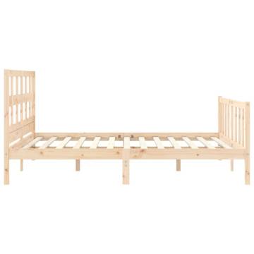 Solid Wood Bed Frame with Headboard 160x200 cm | HipoMarket