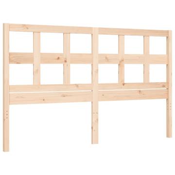 Solid Wood Bed Frame with Headboard 160x200 cm | HipoMarket