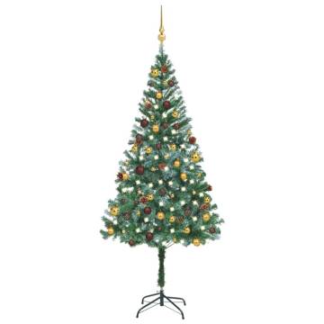 180 cm Pre-lit Christmas Tree with Balls & Pinecones | HipoMarket