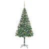 Artificial Pre-lit Christmas Tree with Ball Set&Pinecones 180 cm Colour gold Size 180 x 90 cm Quantity in Package 1 Number of Branch Tips 