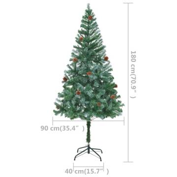 180 cm Pre-lit Christmas Tree with Balls & Pinecones | HipoMarket