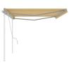 Manual Retractable Awning 5x3.5m - Yellow & White | HipoMarket