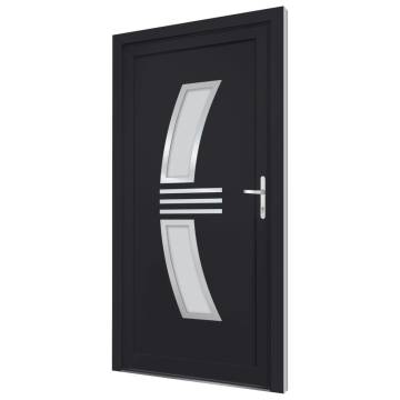 Front Door Anthracite 108x208 cm PVC - Secure & Elegant Design