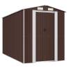 Garden Shed Dark Brown 192x357 cm | Galvanised Steel Storage