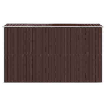 Garden Shed Dark Brown 192x357 cm | Galvanised Steel Storage