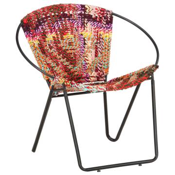 Circle Chair Multicolours Chindi Fabric - Ultimate Comfort