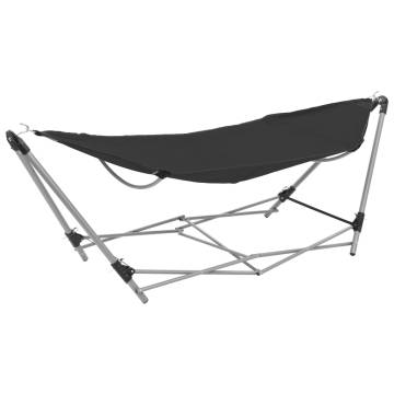 Hammock with Foldable Stand Black - Relax Anywhere | HipoMarket