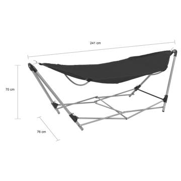 Hammock with Foldable Stand Black - Relax Anywhere | HipoMarket