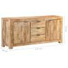 Unique Rough Mango Wood Sideboard - 175x40x75 cm