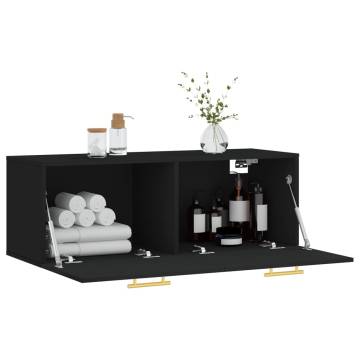 Wall Cabinet Black 100x36.5x35 cm | Stylish Storage Solution