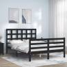 Bed Frame with Headboard Black 120x200 cm Solid Wood Colour black Size 120 x 200 cm 