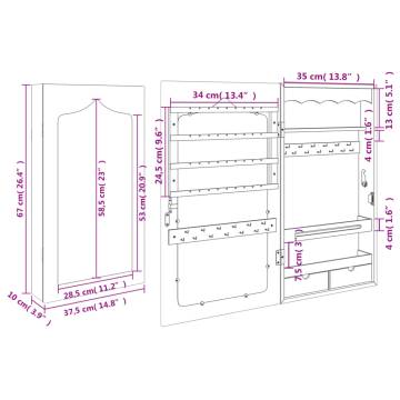 Mirror Jewellery Cabinet Wall Mounted - Elegant Storage Solution