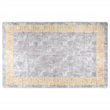 Washable Grey Rug 160x230 cm - Anti Slip & Stylish