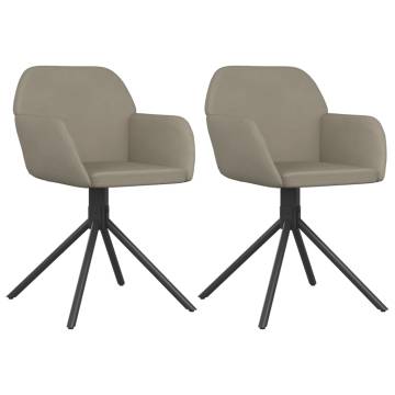 Light Grey Velvet Swivel Dining Chairs - 2 pcs | HipoMarket