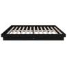 Black Solid Wood Pine Bed Frame 140x190 cm - Hipomarket