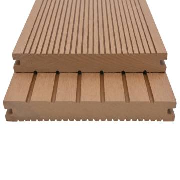 WPC Solid Decking Boards with Accessories - 26 m² Teak