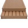 WPC Solid Decking Boards with Accessories - 26 m² Teak