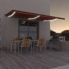 Manual Retractable Awning with LED 600x350 cm Orange and Brown Colour multicolour Size 600 x 350 cm Quantity in Package 1 