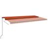 Manual Retractable Awning with LED - 600x350 cm Orange & Brown