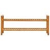 Solid Oak Shoe Rack with 2 Shelves - 100x27x40 cm