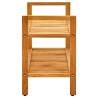 Solid Oak Shoe Rack with 2 Shelves - 100x27x40 cm