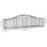 Arched Gabion Baskets - 8 pcs Galvanised Iron 200x50x40/60 cm