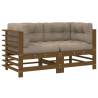 Honey Brown Corner Sofas with Cushions - 2 pcs | Hipomarket UK