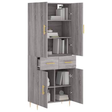 Stylish Highboard Grey Sonoma - Durable Engineered Wood