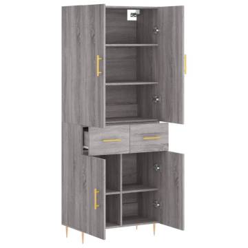 Stylish Highboard Grey Sonoma - Durable Engineered Wood