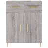 Stylish Highboard Grey Sonoma - Durable Engineered Wood