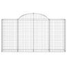 Arched Gabion Baskets - 13 pcs Galvanised Iron for Gardens