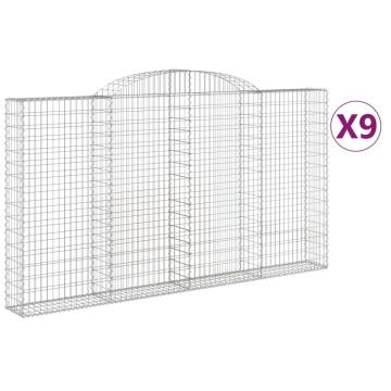 Arched Gabion Baskets 9 pcs 300x30x160/180 cm - Durable Iron