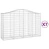 Arched Gabion Baskets (7 pcs) - Galvanised Iron Garden Barriers