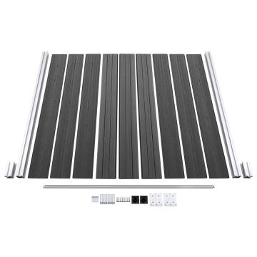 Fence Panel Set WPC 526x186 cm Black - Durable & Stylish