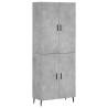 Stylish Highboard in Concrete Grey - 69.5x34x180 cm