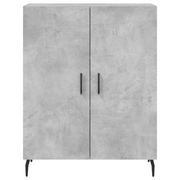 Stylish Highboard in Concrete Grey - 69.5x34x180 cm