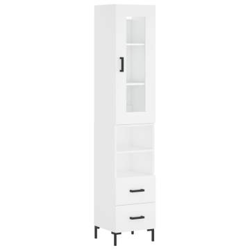 Stylish Highboard White 34.5x34x180 cm - Engineered Wood