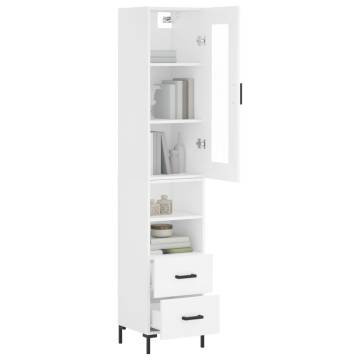 Stylish Highboard White 34.5x34x180 cm - Engineered Wood