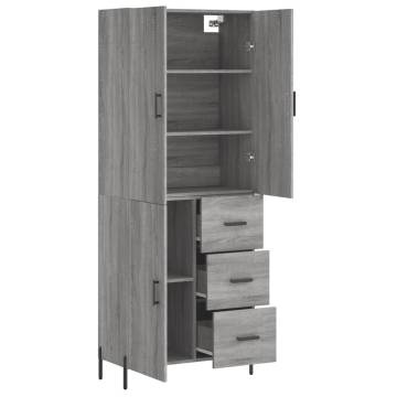 Stylish Highboard Grey Sonoma - Engineered Wood 69.5x34x180 cm