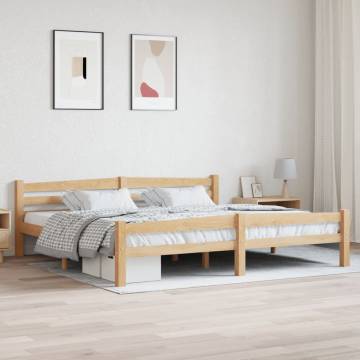 Solid Pinewood Bed Frame 200x200 cm - Modern Bedroom Style