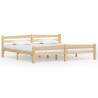 Solid Pinewood Bed Frame 200x200 cm - Modern Bedroom Style