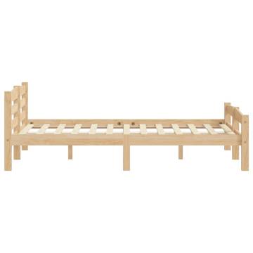 Solid Pinewood Bed Frame 200x200 cm - Modern Bedroom Style