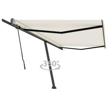 Freestanding Manual Retractable Awning 500x300 cm - Cream